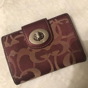 Coach bifold turnlock wallet